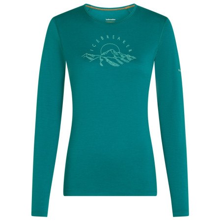 Dámske funkčné tričko Icebreaker Women Merino 200 Oasis LS Crewe Sunrise Summit tyrkysová Tidal Teal
