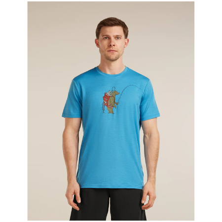 Pánske funkčné tričko Icebreaker Merino 150 Tech Lite SS Tee Bear Catch modrá ARCTIC