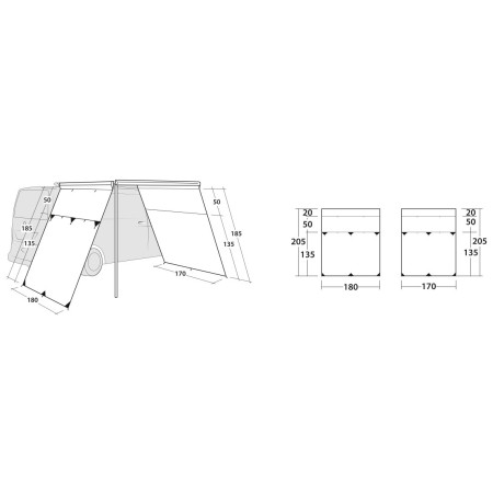 Zástena k prístrešku Outwell Fallcrest Side Panel Set