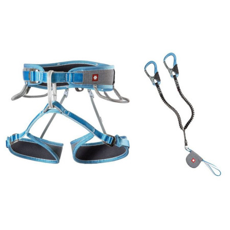 Ferratový set Ocún Via Ferrata Twist Tech Eco Captur Lite Swivel Set sivá/modrá Grey / Blue
