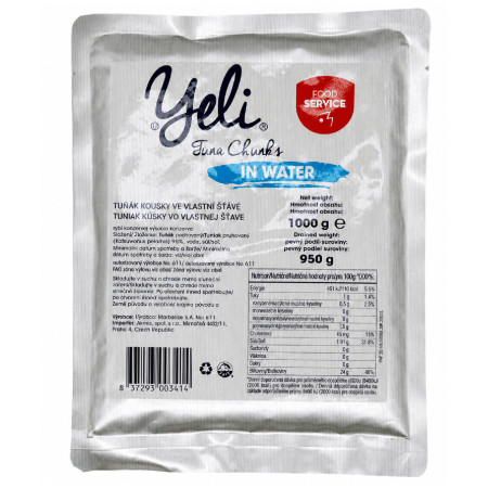 Jedlo na cesty Yeli Tuniak kúsky vo vlastnej šťave (1000g)
