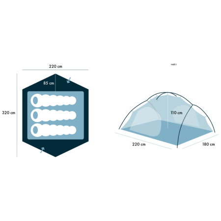 Turistický stan Warg Midi 3