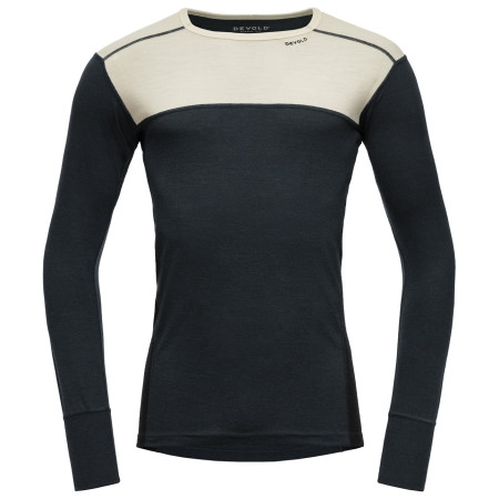 Pánske funkčné tričko Devold Lauparen Merino 190 Shirt Man čierna/biela RAW WHITE/INK/BLACK