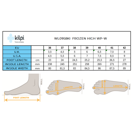 Dámske zimné členkové topánky Kilpi Frozen High Wp-W
