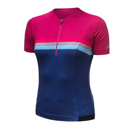 Dámsky cyklistický dres Sensor Cyklo Tour fialová Lilla Stripes