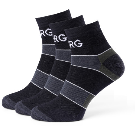Pánske ponožky Warg Trail Low Wool 3-pack čierna/zelená BlackSedoZelenaBila