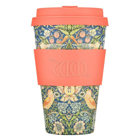 Termohrnček Ecoffee cup William Morris Gallery, Strawberry Thief 400 ml ružová