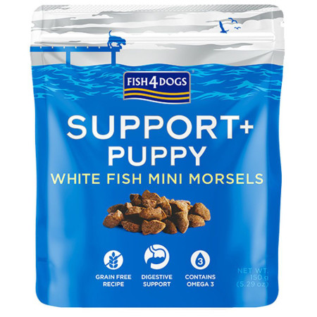 Maškrty pre psov Fish4Dogs Puppy White Fish Morsels Digestion 150g