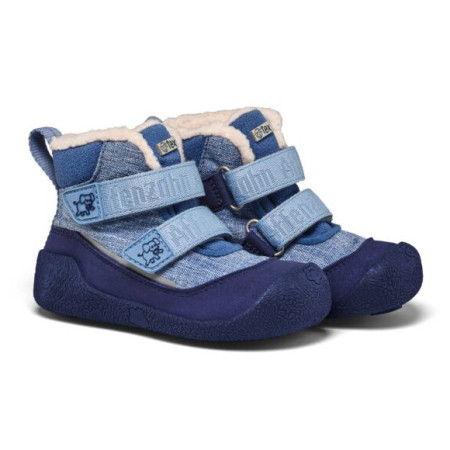 Detské zimné topánky Affenzahn Prewalker Midboot Vegan Snuggy Elephant modrá Elephant