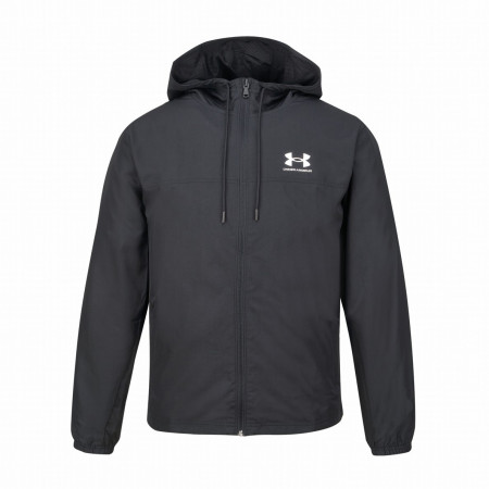 Pánska bunda Under Armour Rival Wvn Windbreaker čierna Black/Black/White