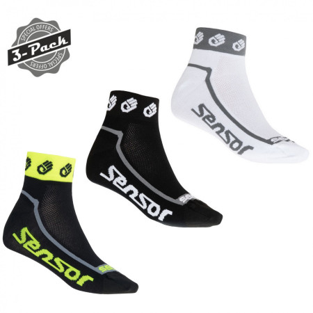 Sada ponožiek Sensor 3-Pack Race Lite Small Hands čierna/biela