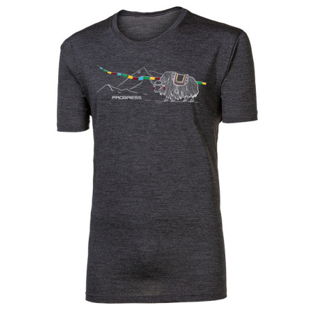 Pánske funkčné tričko Progress Hrutur Yak sivá šedý melír