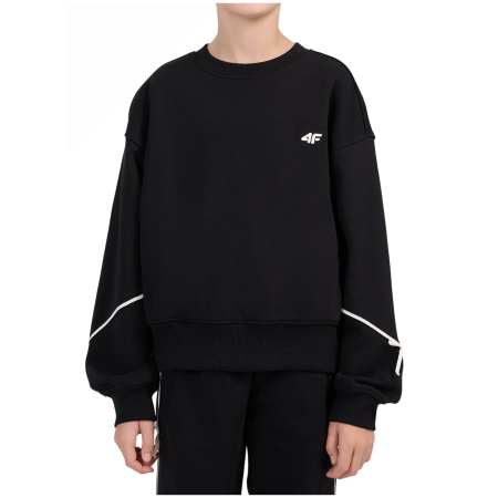 Detská mikina 4F Sweatshirt F2696 Deep Black čierna Deep Black