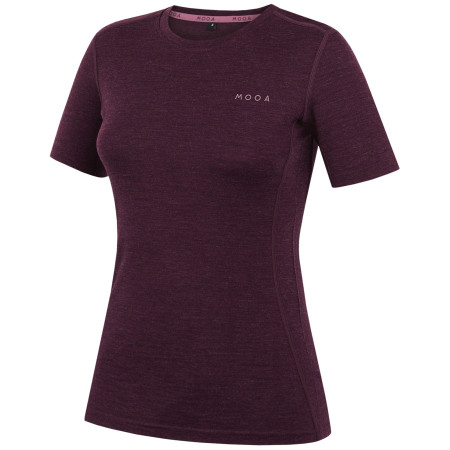 Dámske tričko MOOA MerinoSilk 160 short tmavofialová dark purple melange