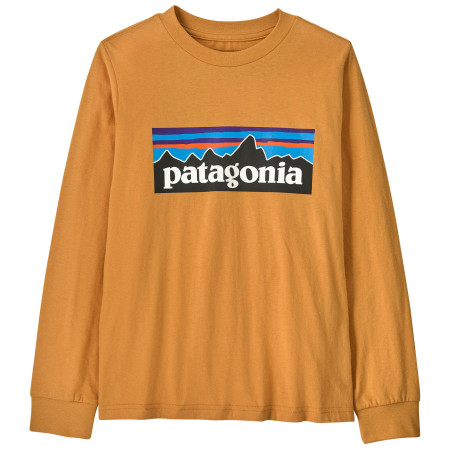 Detské tričko Patagonia K's L/S P-6 Logo T-Shirt - Dried Mango oranžová Dried Mango