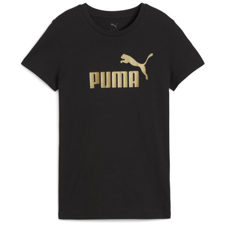 Dámske tričko Puma ESS NO. 1 LOGO Metallic Tee čierna PUMA Black-metallic gold