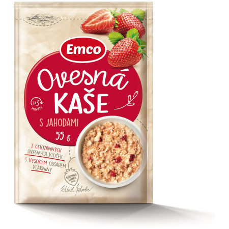 Kaša Emco Ovsená kaša s jahodami 55 g