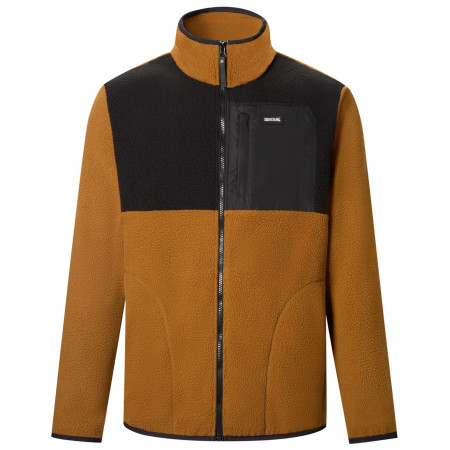 Pánska funkčná mikina Regatta Frankie Borg Colour Block hnedá/čierna Rich Tan/Blk