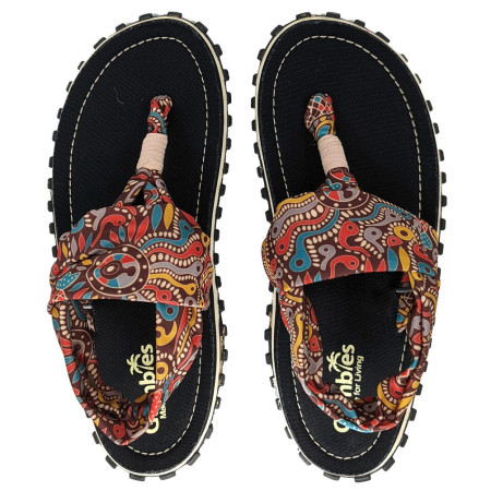 Sandále Gumbies Slingback Aboriginal čierna/hnedá Aboriginal