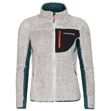 Dámska funkčná mikina Progress Alva sivá šedý melír/petrol