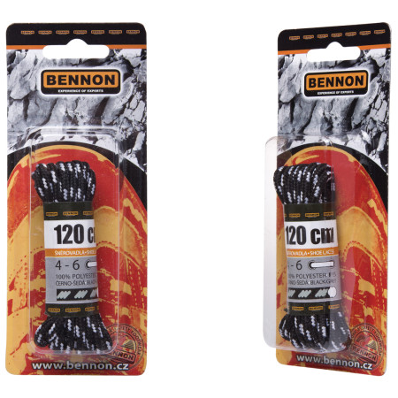 Šnúrky do topánok Bennon Laces Black-Grey Box 120 cm