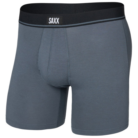 Pánske boxerky Saxx Essential Cotton Boxer Brief Fly sivá turbulence