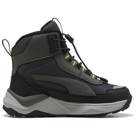 Detské topánky Puma Puma Evolve 2.0 Boot PS Shadow Gray-Sunn sivá/zelená Shadow Gray-Sunny Lime-PUMA Black