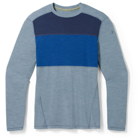 Pánske funkčné tričko Smartwool M Classic Thermal Mrn Bl Colorbl Crew B modrá Pewter Blue Heather