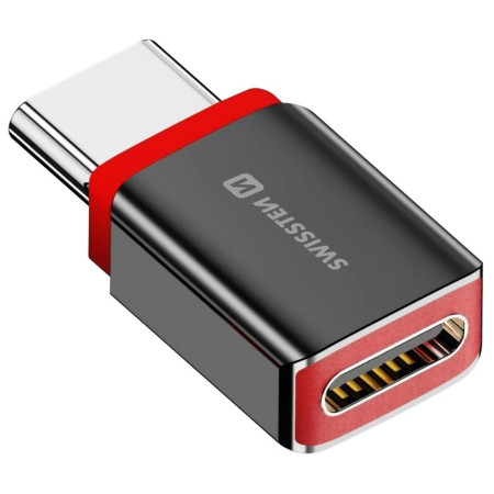 Adaptér Swissten Dataguard With Data Blocking USB-C (Male) / USB-C (Female)