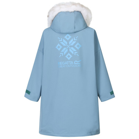 Detský nepremokavý kabát Regatta Junior Waterproof Changing Robe Pro Grey Mirage