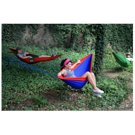 Hojdacia sieť Hamaka.eu Single dýňovo-petrolejovo-dýňová