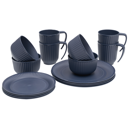 Sada riadov Outwell Delish 4 Person Dinner Set tmavomodrá Navy Night