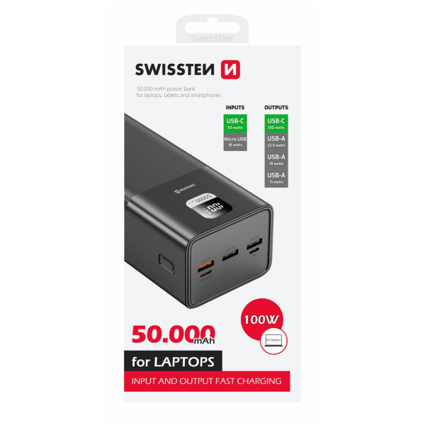 Powerbanka Swissten Power Line 50000 mAh 100W