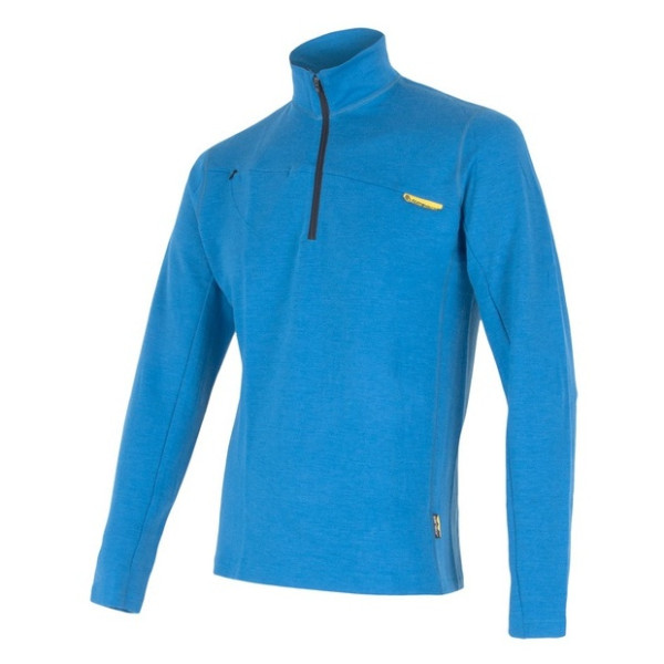 Pánska mikina Sensor Merino Upper krátky zips modrá Blue