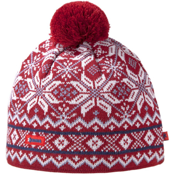 Pletená merino čiapka Kama AW06 červená red