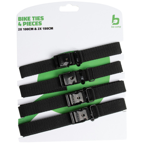 Popruhy Bo-Camp Bike Ties 18 mm set 4 pcs čierna Black