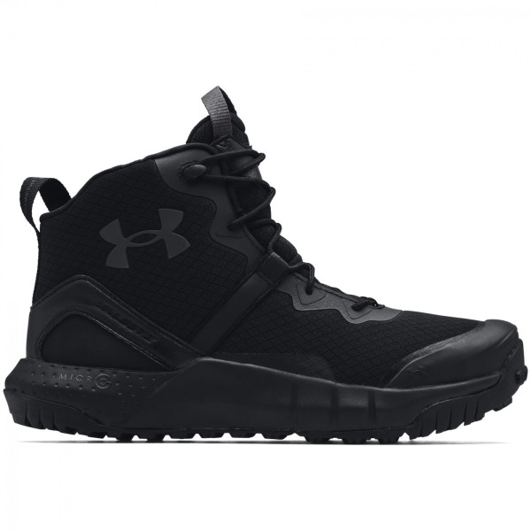 Pánske turistické topánky Under Armour Micro G Valsetz Zip Mid čierna Black / Black / Jet Gray