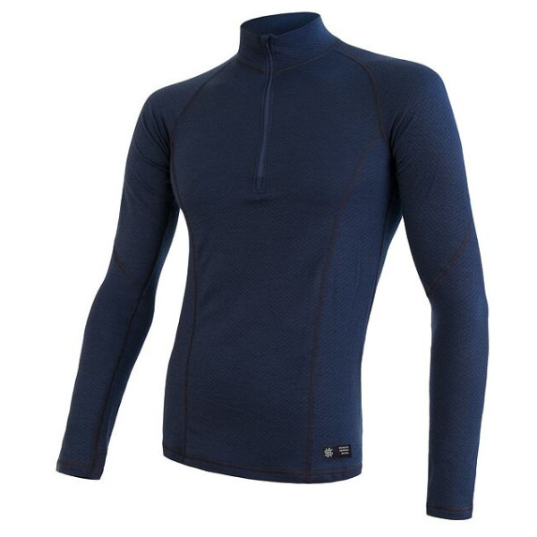 Pánske funkčné tričko Sensor Merino DF zip modrá DeepBlue