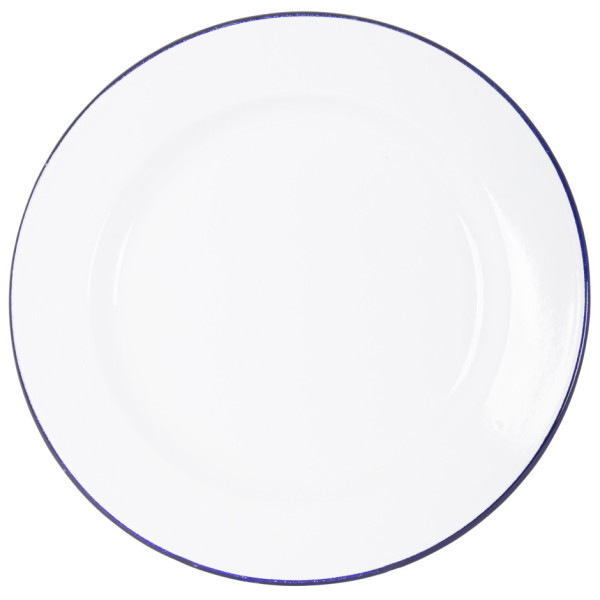 Tanier Bo-Camp Dinner plate enamel biela/modrá Blue