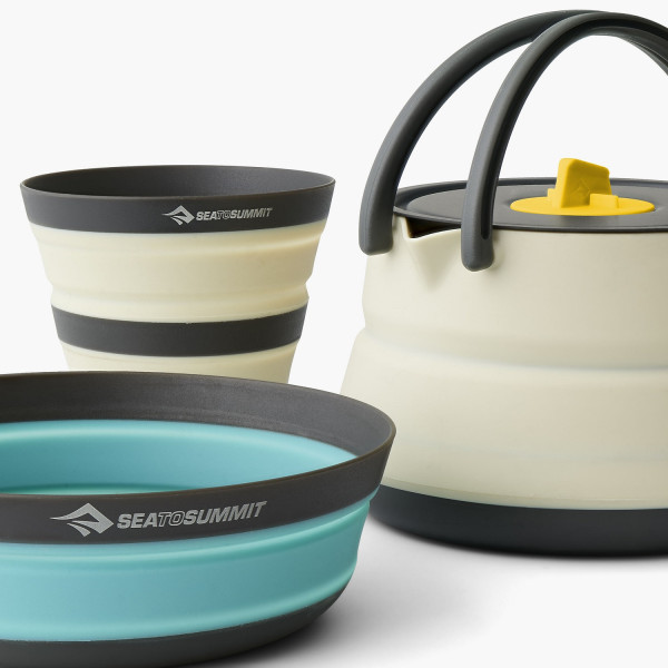 Sada riadov Sea to Summit Frontier UL Collapsible Kettle Cook Set 1P 3 Piece béžová/biela