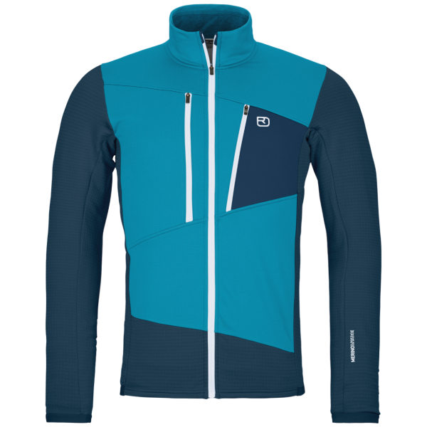 Pánska mikina Ortovox Fleece Grid Jacket M svetlomodrá Mountain Blue