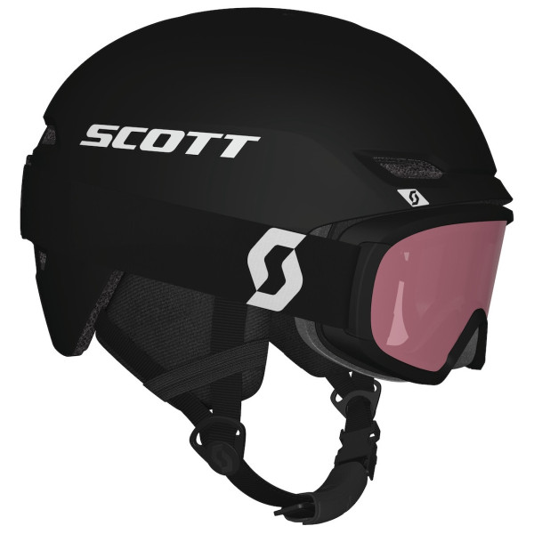 Set prilby Scott Keeper 2 + Witty Jr čierna/ružová stealth black