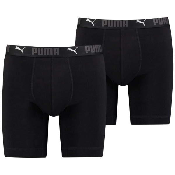 Pánske boxerky Puma Sport Cotton Long Boxers 2P čierna Black