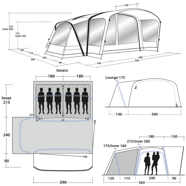 Nafukovací stan Outwell Hartsdale 6PA