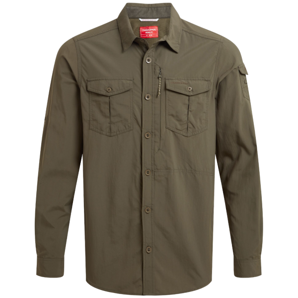 Pánska košeľa Craghoppers NosiLife Adventure Long Sleeved Shirt III zelená Woodland Green