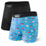 Boxerky Saxx Ultra Boxer Brief Fly 2Pk modrá/čierna Black/BlueSoyHappy
