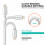 Nabíjací a dátový kábel Swissten Textile USB / Lightning 1,2 m