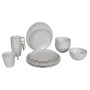 Sada riadov Bo-Camp Tableware 100% Melamine Stone biela Natural
