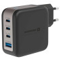Adaptér Swissten GaN Travel Charger 100W 3X USB-C PD + USB-A