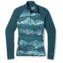 Dámske funkčné tričko Smartwool W Classic Thermal Merino BL 1/4 ZB modrá Twilight Blue Mtn Scape